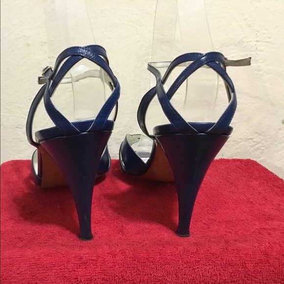 Garolini Women Sz 9M Blue Leather Sexy Sandals EUC - Picture 4 of 8